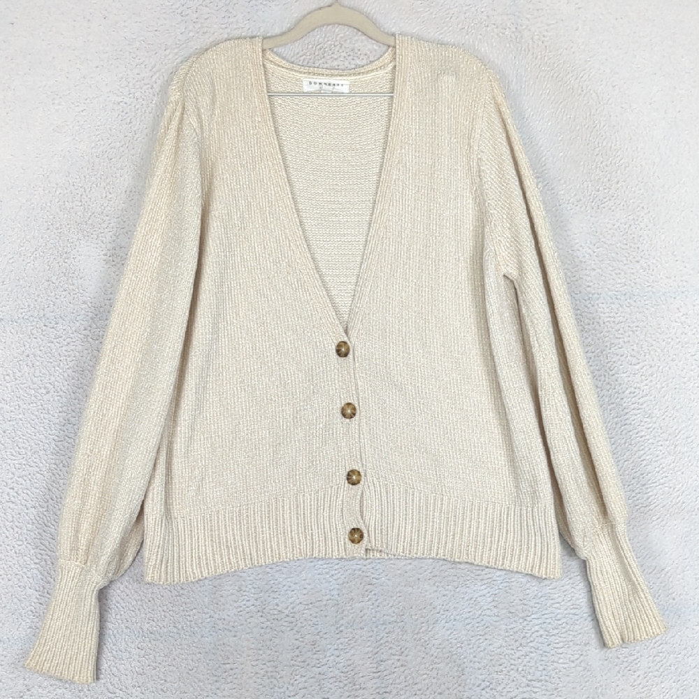 DownEast Women's Cream Grandmacore Teacher Cardigan Size XL